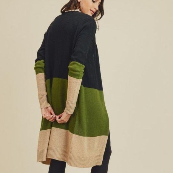 2/$40 - Color Block Long Sleeve Cardigan - Picture 8 of 8